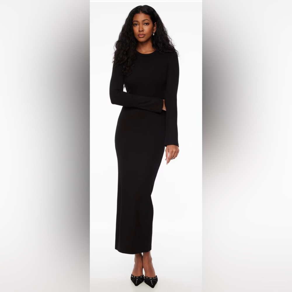 NWT Black Maxi Ribbed Dress - Small